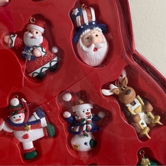 Vintage Mini Christmas Tree Ornaments Snowman Reindeer Penguin Santa Kmart 24PC - Picture 6 of 12